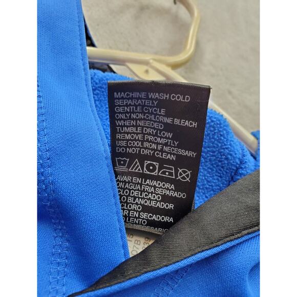 adidas Hoodie Youth‎ Large Blue Polyester Long Sleeve Embroidered Logo Pullover - Picture 8 of 10